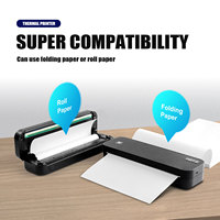 Printer Thermal Nirkabel Portabel 203DPI Ukuran A4/Letter Kompatibel dengan Ponsel Laptop Kertas Biasa Printer Mobile Stok Tersedia