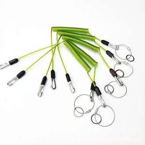 Çift Çinko Alaşımlı Kancalı, Kırmızı Kaplamalı Paslanmaz Çelik Sarmal Açık Hava Aleti İpi, 1m Uzunluk - Product Image 3