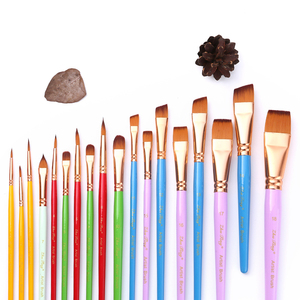 Ensemble de pinceaux miniatures professionnels 18 pièces différentes pointes de cheveux en Nylon huile acrylique aquarelle <span class=keywords><strong>Gouache</strong></span> Kits de <span class=keywords><strong>peinture</strong></span> pour le visage - Product Image 2
