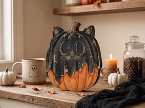 Decoración Vintage de Halloween para Otoño, Juguetes Retro de Madera para Decoración de Estantes de Halloween: Fantasma, Gato Negro, Calabaza, Esqueleto, Bruja, Búho, Zombi, Vampiro - Product Image 2