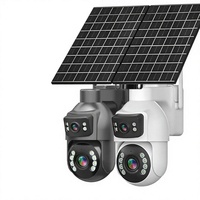 Kamera Keamanan Tenaga Surya CMOS 6MP Lensa Ganda Pan-Tilt 5-50mm Lensa 25X Zoom Deteksi Gerakan AI Alarm IP66 Tahan Air 220 Lebar
