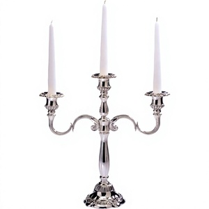 Candelabro brillante de 3 brazos para decoración de fiestas en casa, accesorio de mesa, portavelas personalizable, resistente al calor, estilo moderno - Product Image 1