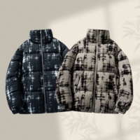 Veste d'hiver pour homme en duvet, imprimé camouflage, tendance, décontractée, col montant, épaisse, résistante au froid, chaude