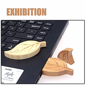 Thời trang lá gỗ USB Gậy năng lực thực sự 32GB 64GB Bộ nhớ Gậy USB 2.0 3.0 khắc laser logo gỗ USB Flash Drive - Product Image 2