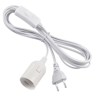 Prise UE 1.8m câbles de cordon d'alimentation E27 support de base de lampe <span class=keywords><strong>avec</strong></span> fil de commutateur pour pendentif ampoules LED luminaire lampe à main Suspension prise - Product Image 1