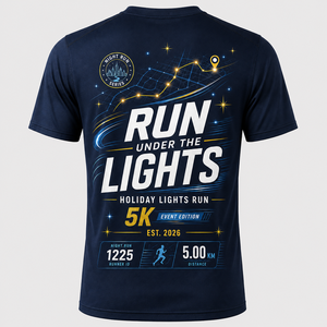Camiseta Personalizada para Carrera Nocturna de Navidad, Ropa para Eventos Deportivos, Camiseta para Carrera de 5K - Product Image 3
