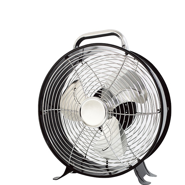KONWIN  9 Inch Table Fan Small Metal Fan for Home Clock Design 3 Blade TIF-9B