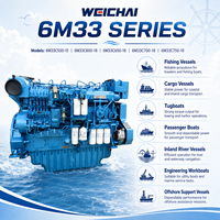 Moteur diesel marin robuste SCDC Weichai Baudouin 6M33 1500 tr/min 1800 tr/min, unité de puissance in-bord pour bateaux de pêche et navires de marchandises