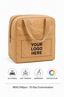 Sac à lunch en papier kraft écologique, isolé, lavable, avec doublure en aluminium, imperméable, anti-graisse, préservant la chaleur, moderne