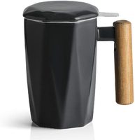 Tasse à thé en céramique avec couvercle, gobelet de thé en porcelaine avec infuseur en acier inoxydable, grande tasse à thé dégradé en céramique