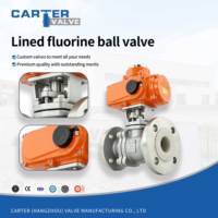 Vanne à boisseau sphérique électrique avec doublure en fluoroplastique PTFE PFA FEP CF8 WCB, à bride RF, résistante aux acides et aux milieux corrosifs, modulante intelligente API