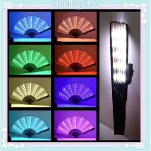 Hot Sale Personalized Led <b>Hand</b> <b>Fan</b> 10'' <b>Folding</b> Clack <b>Hand</b> <b>Fan</b> Custom Logo for Women Man Festival Parties Rave Accessories - Product Image 5