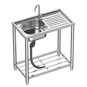 Évier de cuisine de comptoir monobloc en acier inoxydable détachable - Product Image 2