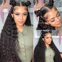 Perruque frontale en dentelle HD 13x6 Raw Vietnamese Water Wave, densité 250%, bouclée, 100% cheveux humains, sans colle, pour femmes noires