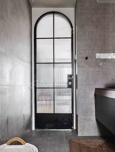 Moderner Stil Schwarz Aluminium legierung Glas Externer Grillst reifen Bogen Tür leiste für Innen haus Schräge Wintergärten Glas häuser