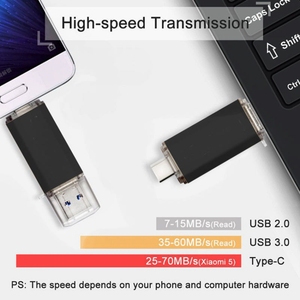 Dual-Use Type-C Computer senza fili USB Flash Drive 32G telefono cellulare U disco in metallo USB 3.0 interfaccia 2.0 - Product Image 4