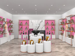Beauty Shop Wig <b>Display</b> Showcase Furniture Beauty Store <b>Display</b> Hair Extension Salon <b>Wall</b> <b>Cabinet</b> for Wig Store Design - Product Image 2