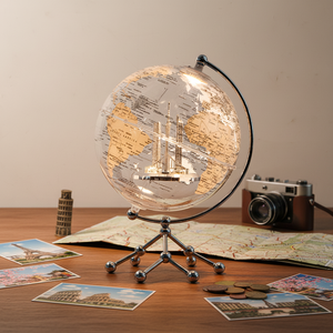 โต๊ะหมุนกลมขนาด25ซม. สินค้าใหม่ของขวัญแปลกใหม่สีทองใส<span class=keywords><strong>แผนที่</strong></span>โลกสำหรับตกแต่ง - Product Image 2