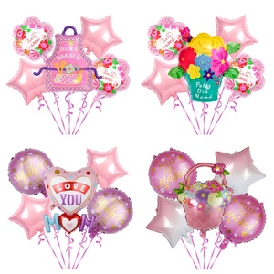 Set de 5 Globos de Aluminio para el Día de la Madre, Corona de Flores, <span class=keywords><strong>Delantal</strong></span>, Globos para Decoración de Fiesta de Cumpleaños de Mamá - Product Image 1