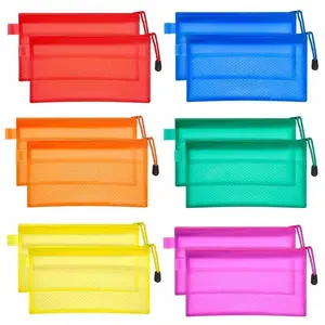 PVC fosco impermeável Zip Lock arquivo saco personalizado transparente malha documento malote três camadas de isolamento A4 Zipper Folder