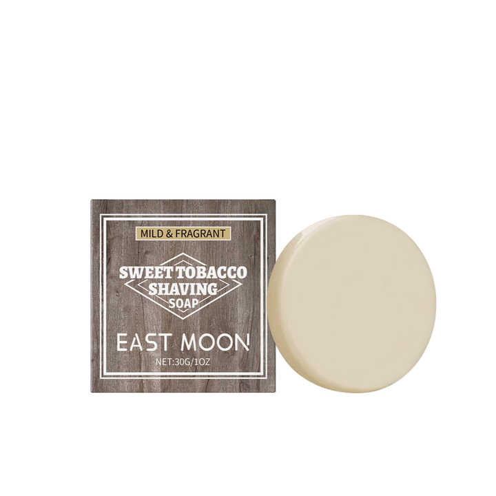 East Moon Men's Shaving Soap Sweet Tobacco Flavor Deep Clean Face Wash Foam Hand-Made Beard Care Cleansing Soap