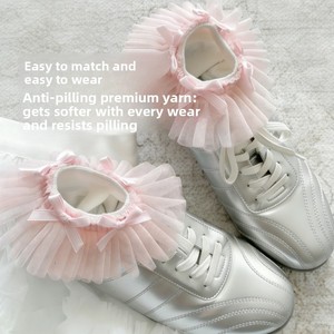 Chaussettes bateau en dentelle tricotée à double aiguille, style japonais original, avec nœud, style Miu, mignonnes, basses, pour <span class=keywords><strong>femme</strong></span>, printemps-été, fines - Product Image 4