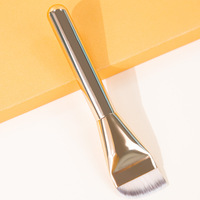 Pinceau de maquillage ultra-fin à tête plate avec manche en plastique, pour fond de teint, masque sans traces, version améliorée, pour le mélange de liquides et crèmes