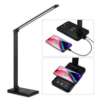 Lampu Meja LED Isi Ulang USB, Lampu Meja LED Nirkabel Pengisian Daya Otomatis Timer 5 Kecerahan Dapat Disesuaikan untuk Pelajar