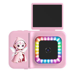 กล้องถ่ายรูปทันทีสำหรับเด็กผู้หญิง สีชมพู ของเล่นดิจิทัลพร้อมไฟ LED สีสันสดใสและหน้าจอเซลฟี่ - Product Image 6