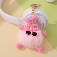 Porte-clés en peluche pompon mignon, breloque de sac, petit cadeau, jouet, pendentif de sac à dos, vente en gros, usine OEM