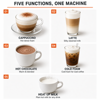 Mousseur à lait électrique automatique 220V en acier inoxydable et chauffe-lait pour chocolat chaud, cappuccino, latte – Vente en gros pour la cuisine