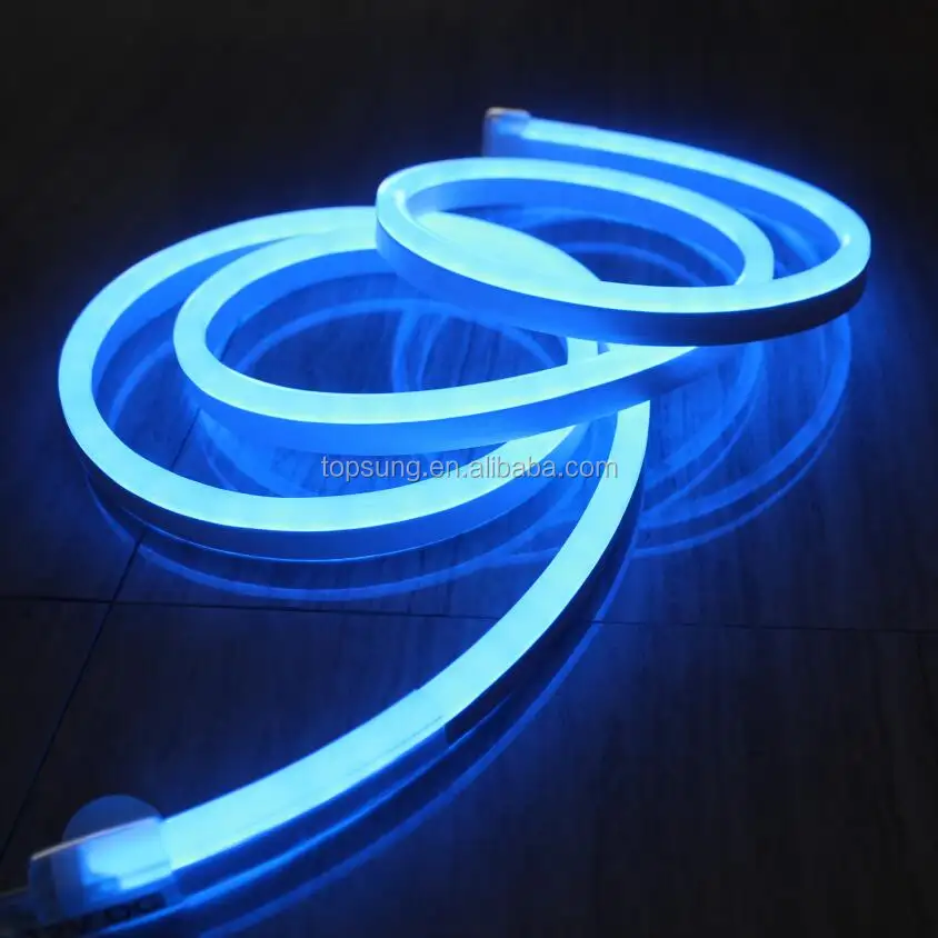 Sıcak satış 8mm su geçirmez led neon flex 12v şerit halat açık mavi 24v led neon esnek halat aydınlatma esnek şerit işık
