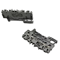 Morsetto a gabbia grigio a 4 conduttori con terminale passante, nuovo di zecca, originale tedesco, in stock, per guida DIN 2.5mm² (2002-1401)