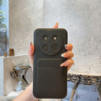 Nouvel étui de luxe 2-en-1 anti-chute en cuir PU noir avec insertion de cartes pour téléphone portable Honor X80Promax