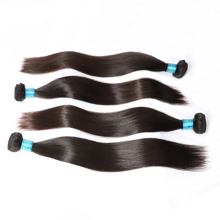 Atacado de extensões de cabelo humano reto, fornecedores de pacotes de cabelo alinhado com cutícula 9a-10a, cabelo remy brasileiro para mulheres negras