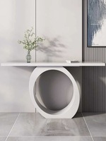 Nouvelle Table d'entrée minimaliste en marbre pour salon ou couloir d'hôtel Table d'angle élégante en métal