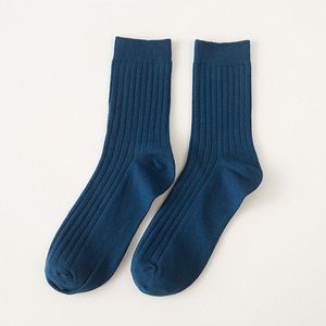 Chaussettes de travail en coton noir de haute qualité, décontractées, en tricot, à col rond, résistantes, unies - Product Image 5