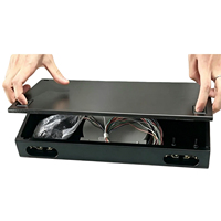 Panel Patch Fiber Optik 1U 12 SC APC Port dengan Laci Geser dan Baki Sambungan untuk Rak 19 Inci