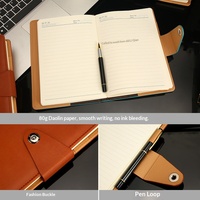 Nouveau style de carnet de notes A5 pour le bureau, bloc-notes simple, cadeau, logo personnalisable, simili cuir, design gratuit 0425-1