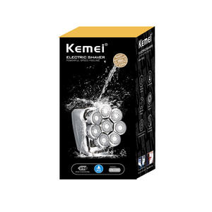 Afeitadora Eléctrica Kemei Km 1525 de Seis Cuchillas, Recargable, Cuerpo Metálico Plateado, Resistente al Agua IpX7, para Hombre - Product Image 3