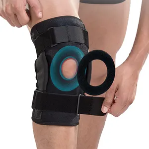 RunYI 네오프렌 통기성 안정제 오픈 슬개골 무릎 패드 정형 힌지 지원 무릎 스포츠 무릎 염좌 통증에 대한 교정기
