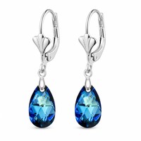 Boucles d'oreilles pendantes JinSpark de luxe en cristal et strass facettés en forme de goutte d'eau pour femme, en laiton plaqué or rose/or blanc