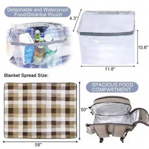Échantillon gratuit : sac de camping personnalisé pour 4 personnes, sac à dos de pique-nique avec vaisselle et porte-bouteille de vin - Product Image 4