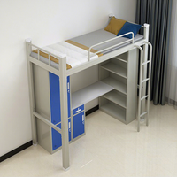 Lit superposé en métal avec armoire, pas cher, pour chambre, maison, rangement, bureau d'étude pour filles, adolescents, enfants, adultes