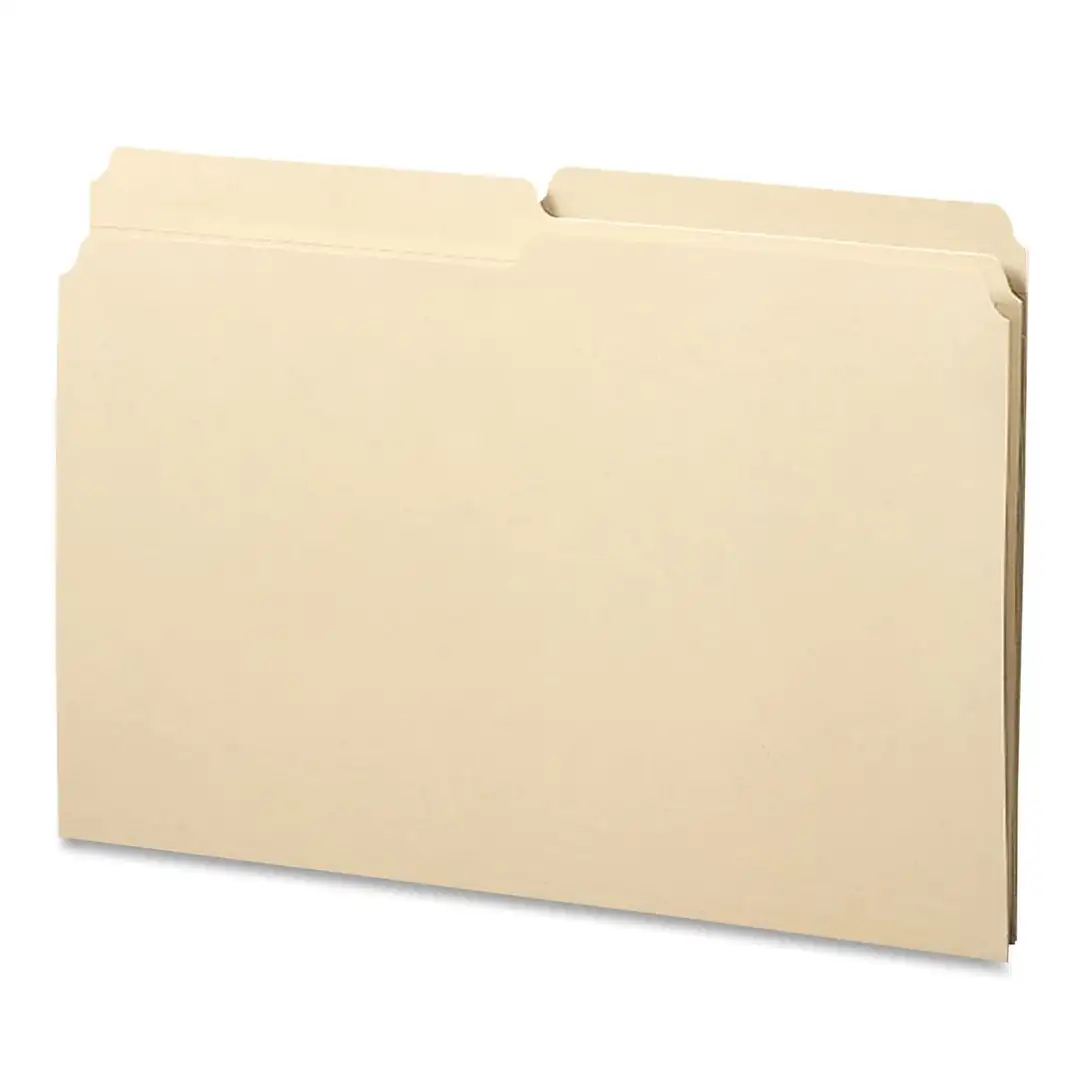File Folder Reinforced 1/2-Cut Tab Legal Size Manila 100 Per Box