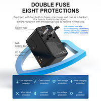 Adaptateur de voyage universel WFYEAR avec rallonge, 3 ports Type-C + 1 port USB, 100W PD, Nitrure de Gallium, Charge rapide tout-en-un multi-prises