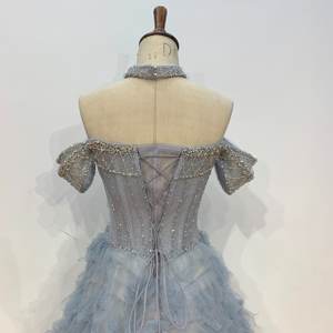 Chic Blue <strong>Ombre</strong> Tiered Ruffles Evening <strong>Dresses</strong> Luxury Dubai Ball Gown Prom <strong>Dress</strong> for Women <strong>Wedding</strong> Party Lsmz02-2 - Product Image 4