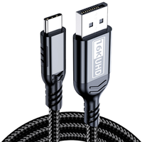 Haute définition 16K type-c DP2.1 câble 2M Thunderbolt adaptateur d'affichage PVC Compatible 8K4K Nylon tressé paire torsadée moniteur