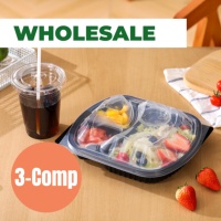 Boîte à lunch bento portable en plastique jetable pour préparation de repas, pique-nique, école, camping, avec couvercles, pour les déplacements