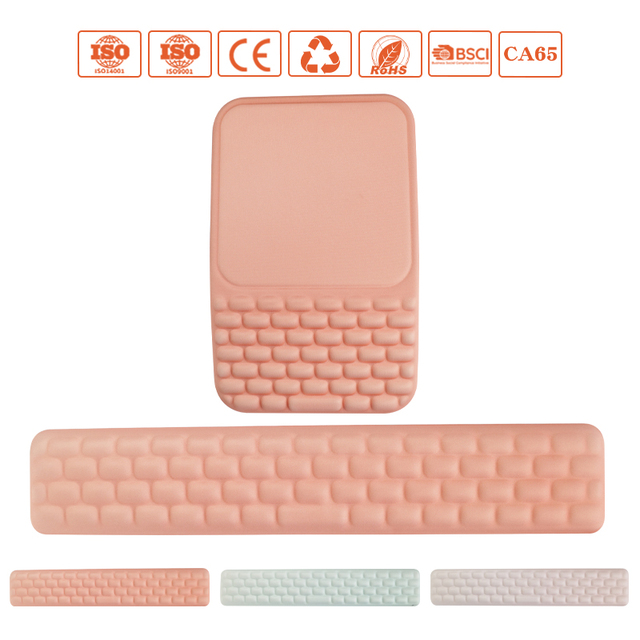 Ergonomic Mouse Pad Wrist Rest Support Set Carpal Relief Memory Foam Fabric Non-Slip PU Base Customizable Size Stock Computer